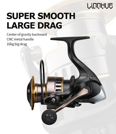 LINNHUE Metal Spool Spinning Fishing Reel