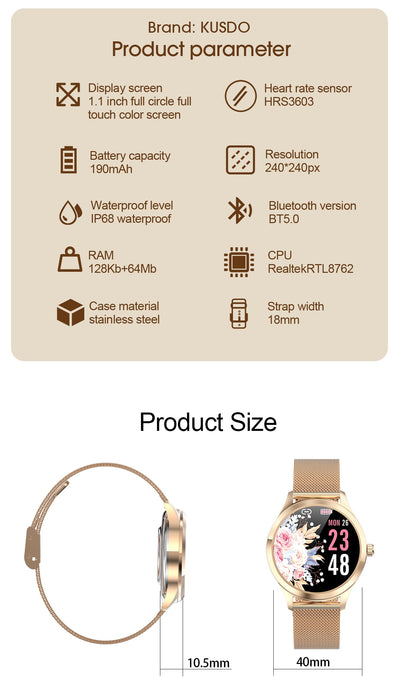 2021 NEW  Lady's Smart Watch IP68 Waterproof