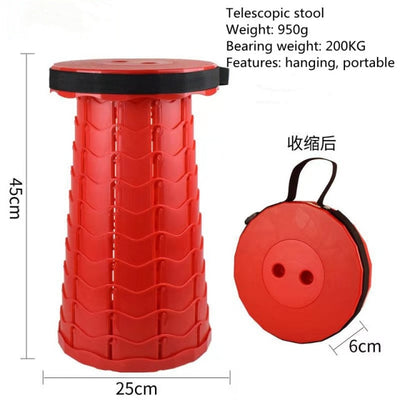 Retractable Telescopic Folding Stool - Outdoor Portable Stool