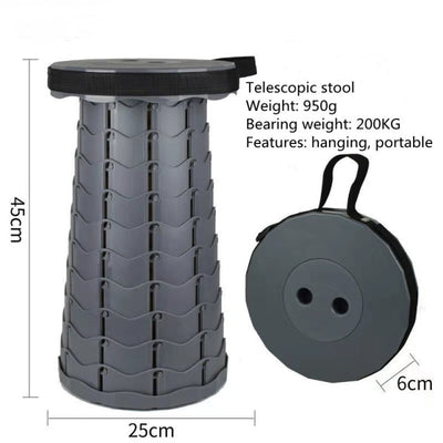 Retractable Telescopic Folding Stool - Outdoor Portable Stool