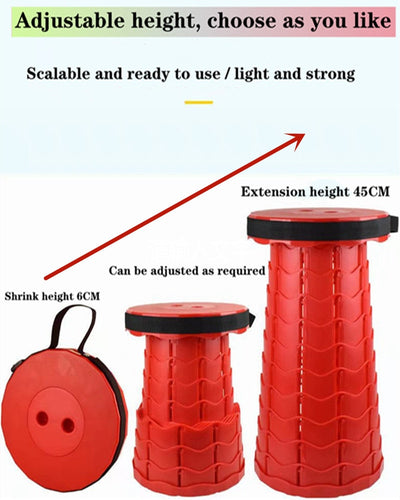 Retractable Telescopic Folding Stool - Outdoor Portable Stool