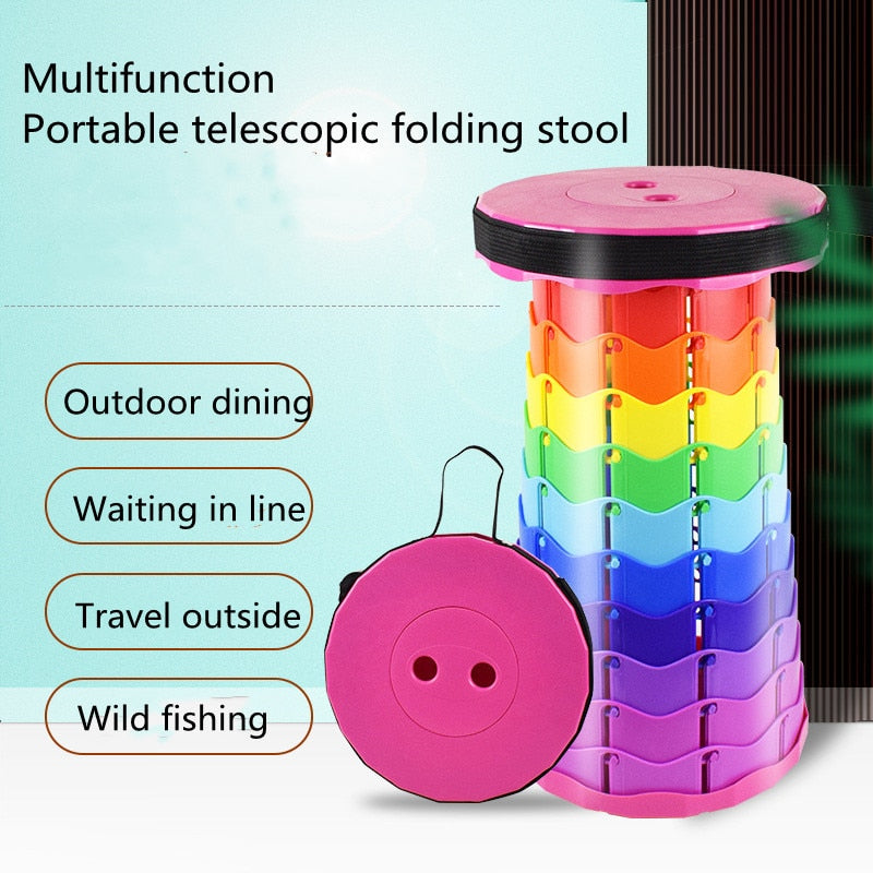 Retractable Telescopic Folding Stool - Outdoor Portable Stool
