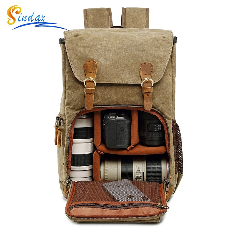 Vintage Waterproof Photography Backpack