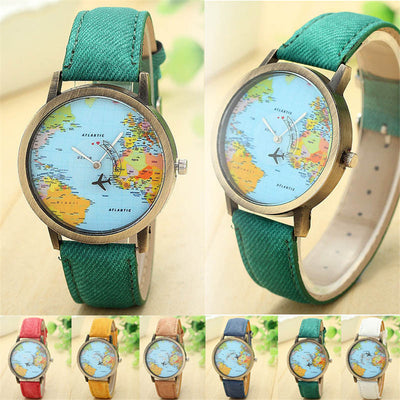 Mini World Map Quartz Watch