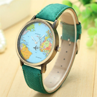 Mini World Map Quartz Watch