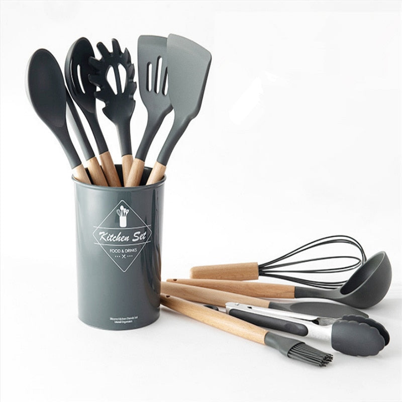 9/11/12Pc Silicone Kitchen Utensils Set Non-stick