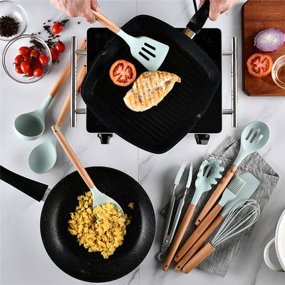 9/11/12Pc Silicone Kitchen Utensils Set Non-stick