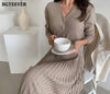 Elegant V-neck Soft Sweater Dress