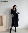 Elegant V-neck Soft Sweater Dress