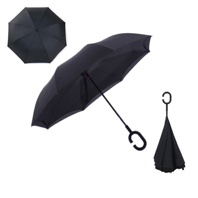 Windproof Reverse Folding Double Layer Inverted Umbrella Self Stand