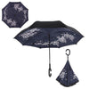 Windproof Reverse Folding Double Layer Inverted Umbrella Self Stand