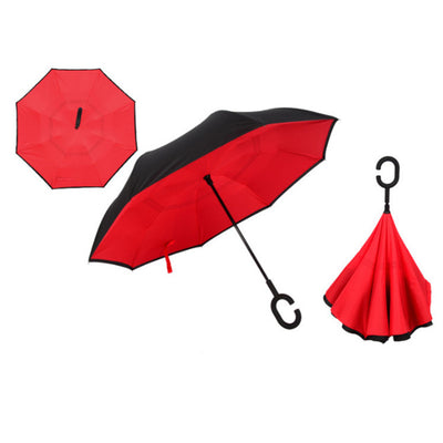 Windproof Reverse Folding Double Layer Inverted Umbrella Self Stand