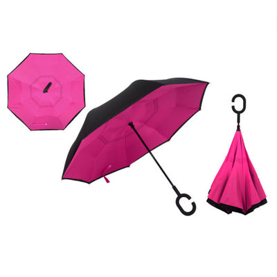 Windproof Reverse Folding Double Layer Inverted Umbrella Self Stand