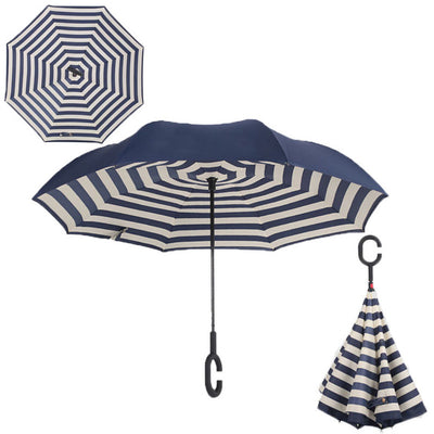 Windproof Reverse Folding Double Layer Inverted Umbrella Self Stand