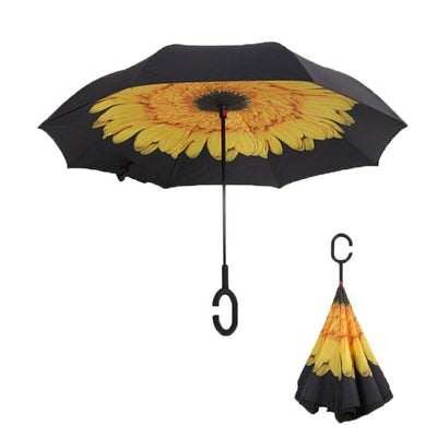 Windproof Reverse Folding Double Layer Inverted Umbrella Self Stand