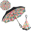 Windproof Reverse Folding Double Layer Inverted Umbrella Self Stand