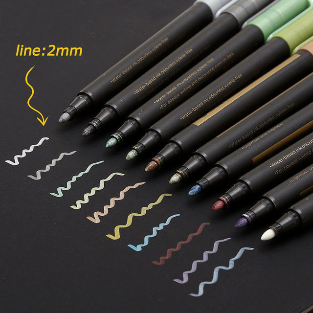 STA 10 Colors Lot Metallic Marker Pen