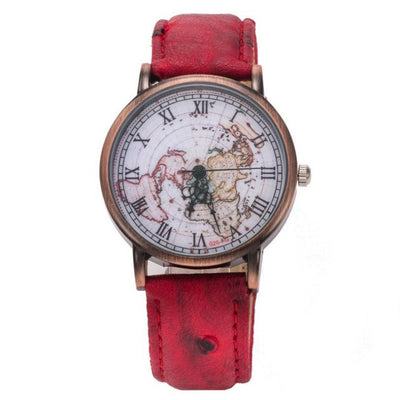 Retro Watches World Map Pattern