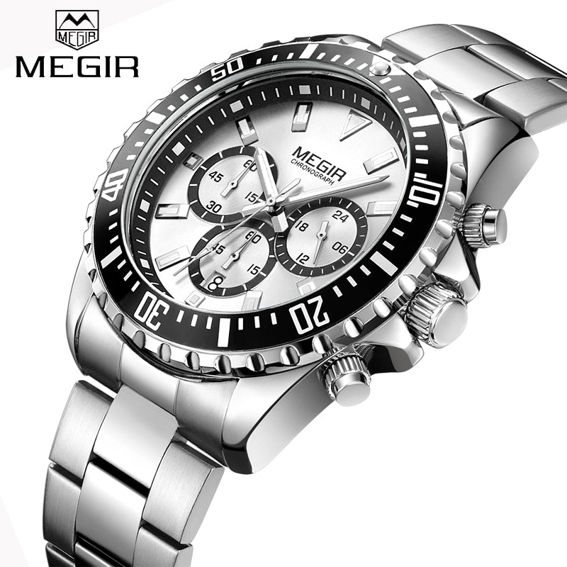 MEGIR Watches Steel Strap Quartz