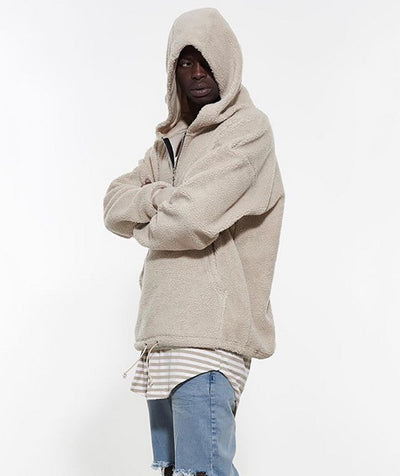 WEST NINETIES Half Zipped Sherpa Hoodie