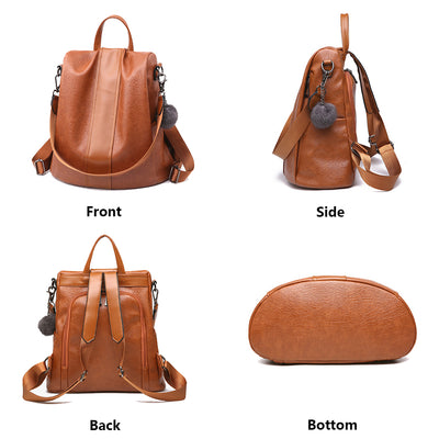 HERALD FASHION Quality Leather Anti-thief Backpack  / Bag