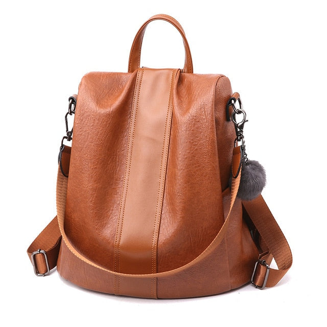 HERALD FASHION Quality Leather Anti-thief Backpack  / Bag