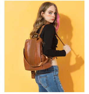 HERALD FASHION Quality Leather Anti-thief Backpack  / Bag