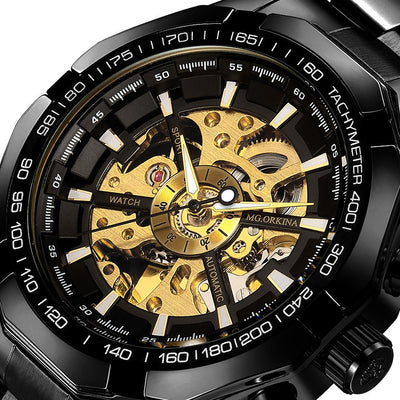 Gold Transparent  Mechanical Men Wrist Watches