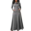 Women Long Sleeve Maxi Dress With Pocket