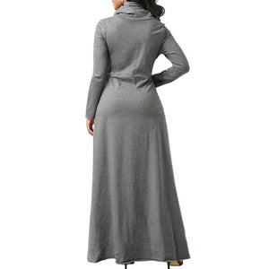 Women Long Sleeve Maxi Dress With Pocket