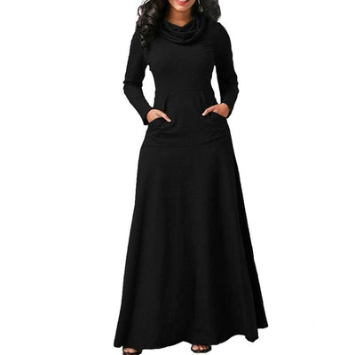 Women Long Sleeve Maxi Dress With Pocket