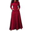 Women Long Sleeve Maxi Dress With Pocket