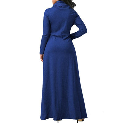 Women Long Sleeve Maxi Dress With Pocket