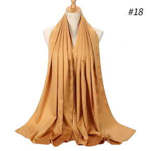 New Candy Color Luxury Large Satin Silk Scarf Shawl