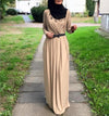 Elegant Pleated Full Length Dress