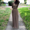 Elegant Pleated Full Length Dress