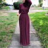 Elegant Pleated Full Length Dress