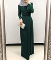 Elegant Pleated Full Length Dress